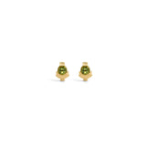 Front view of two pieces of Step Mazunte Earring Single / Round Peridot by Goldpoint Jewelry