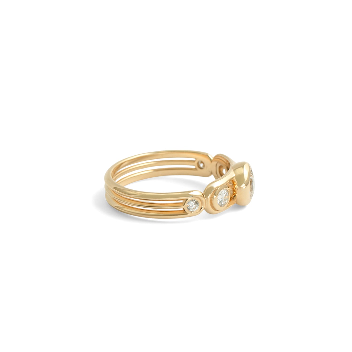 Side view of Planetarium Ring / Round Lab Diamond 0.50ct by Sandy Rubin