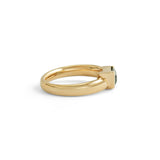 Side view of Dobbins Ring Geometric Step Cut Sapphire 1.24ct by Goldpoint Jewelry