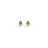 Front view of two pieces of Step Mazunte Earring Single / Round Aquamarine by Goldpoint Jewelry