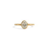 Front view of Suspended in Time Ring / Oval Lab Diamond 0.79ct by Sandy Rubin