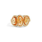 Front view of Clay 3 Ring Rose Cut Amorphous Sapphires 1.31ct by Goldpoint Jewelry