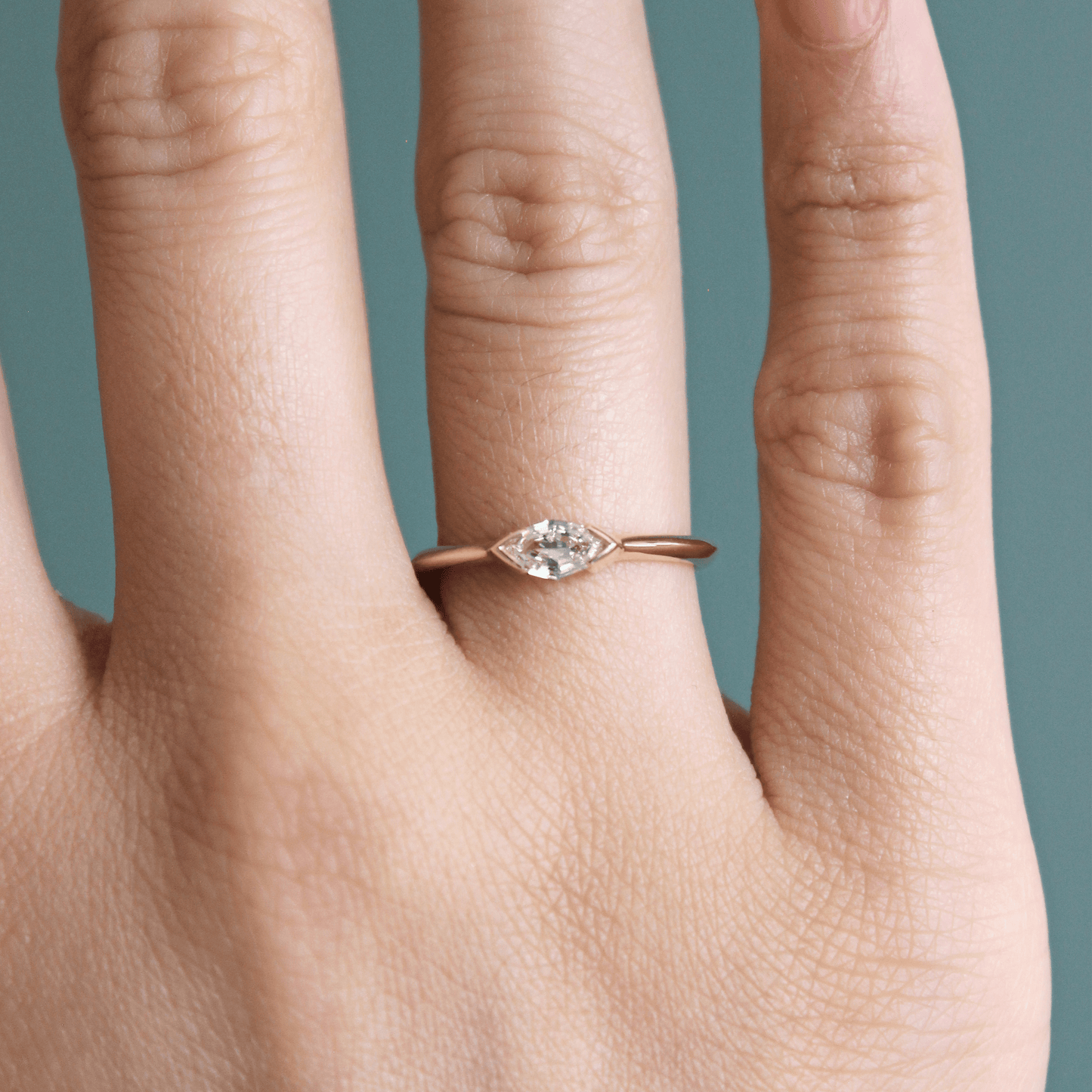 Sideways Ring / Antique Lozenge Diamond .39ct