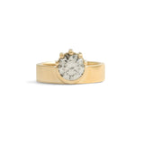 Front view of Varick Ring / Round Grey Lab Diamond 1.82ct by Goldpoint Jewelry