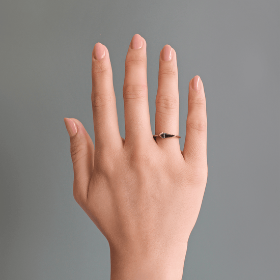 Sideways Ring / Kite Bicolor Sapphire .62ct