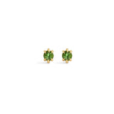 Front view of two pieces of Talon Earring Single / 4mm Round Tourmaline by Goldpoint Jewelry
