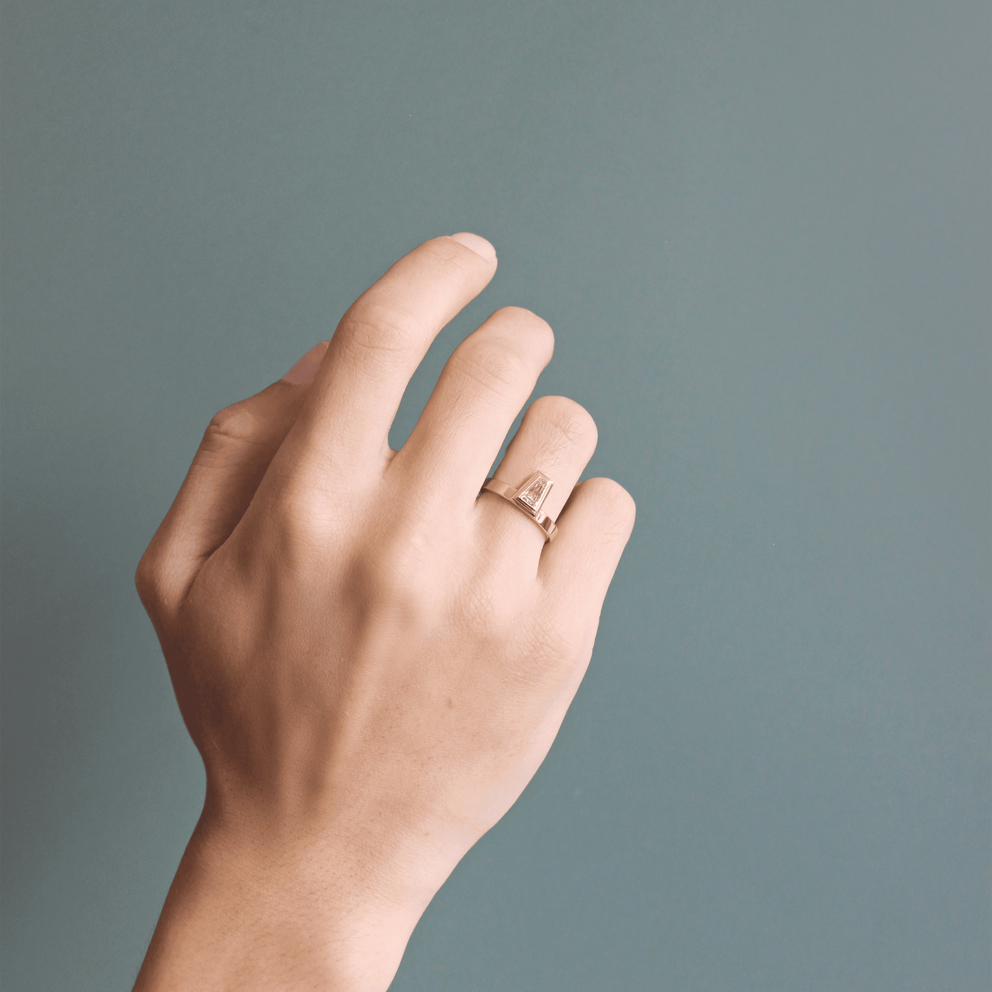 Horizon Step Ring / Champagne Baguette Diamond .50ct
