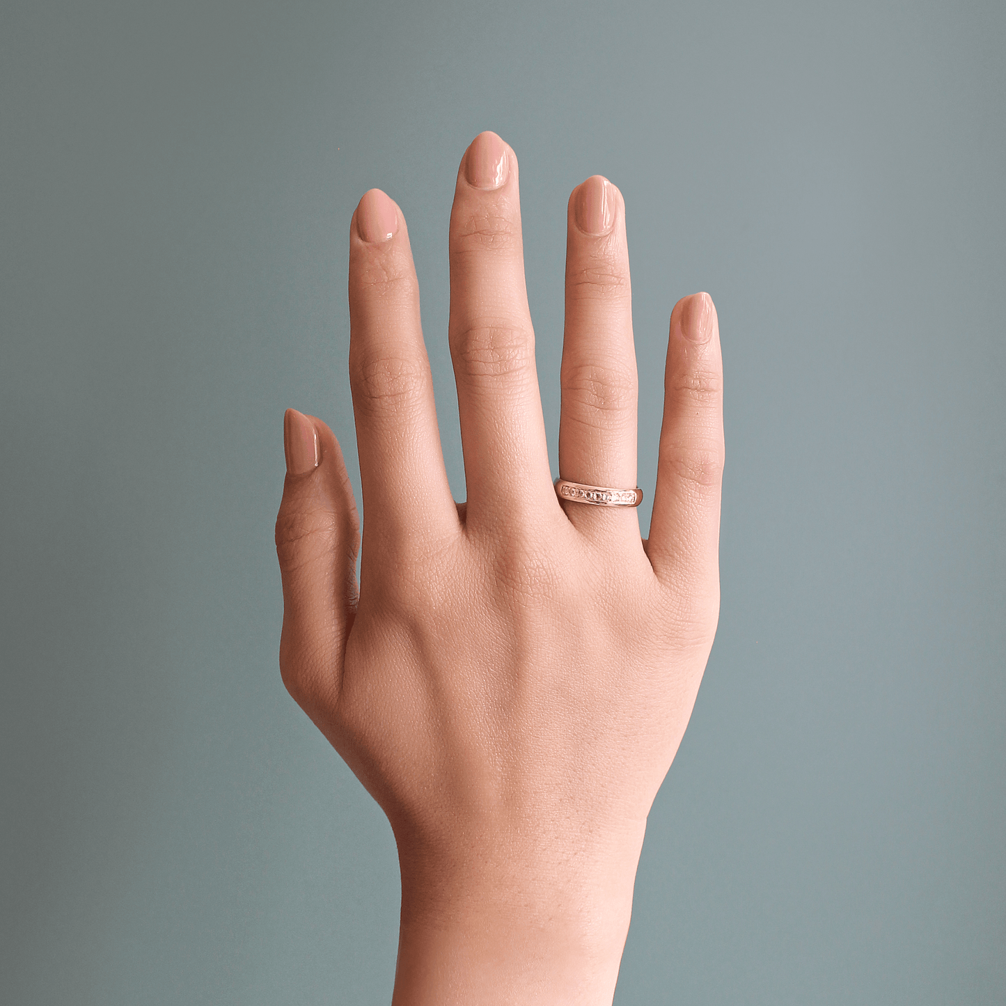 Thick Dome Band / Bright Cut Rose Cut Diamonds by Goldpoint
