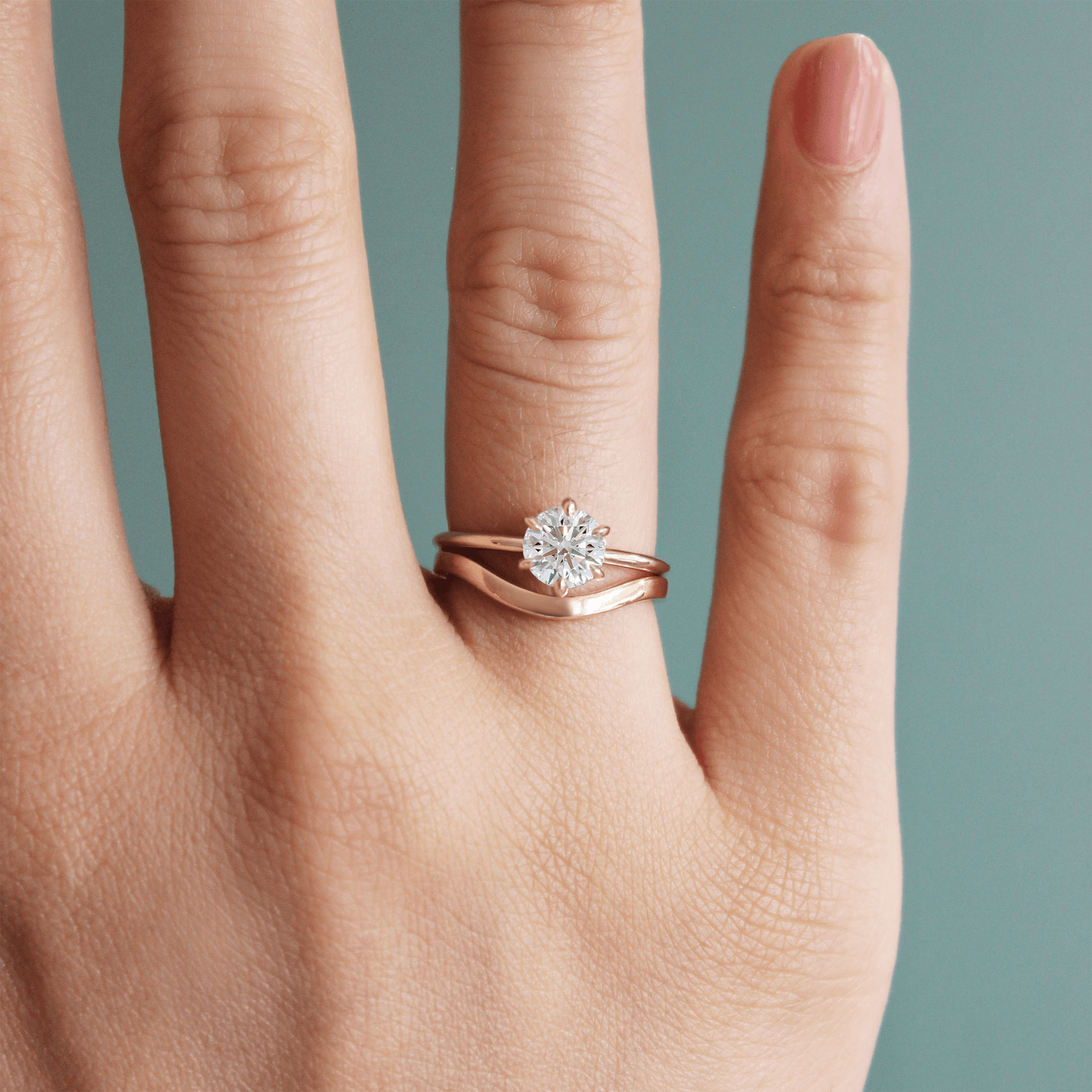 6 Prong Solitaire Ring / Lab Round White Diamond 1.01ct