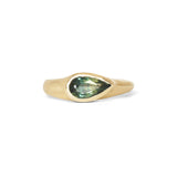 Teal Sapphire Signet Ring