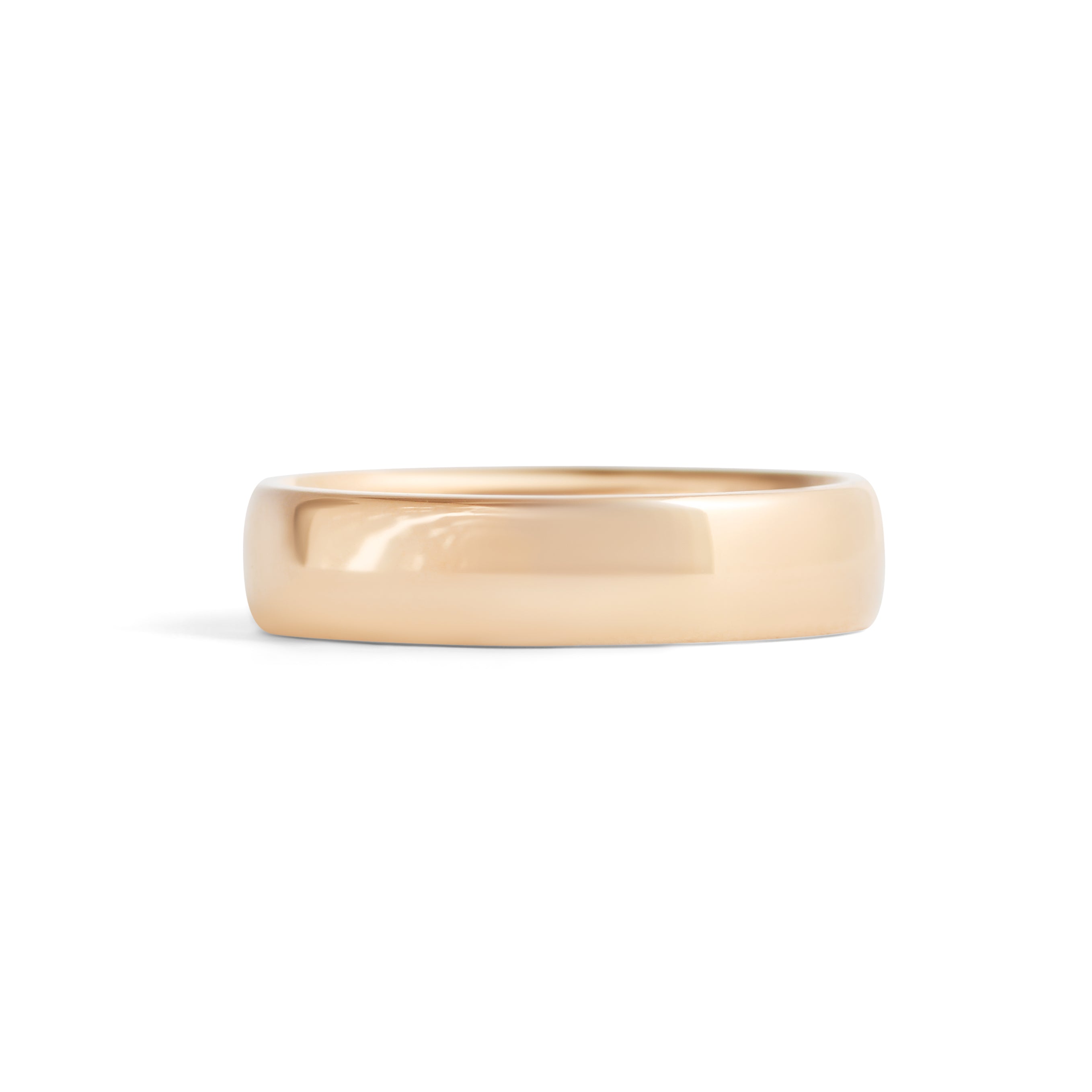 Front view of Dome Band 5mm in 14k Yellow Gold