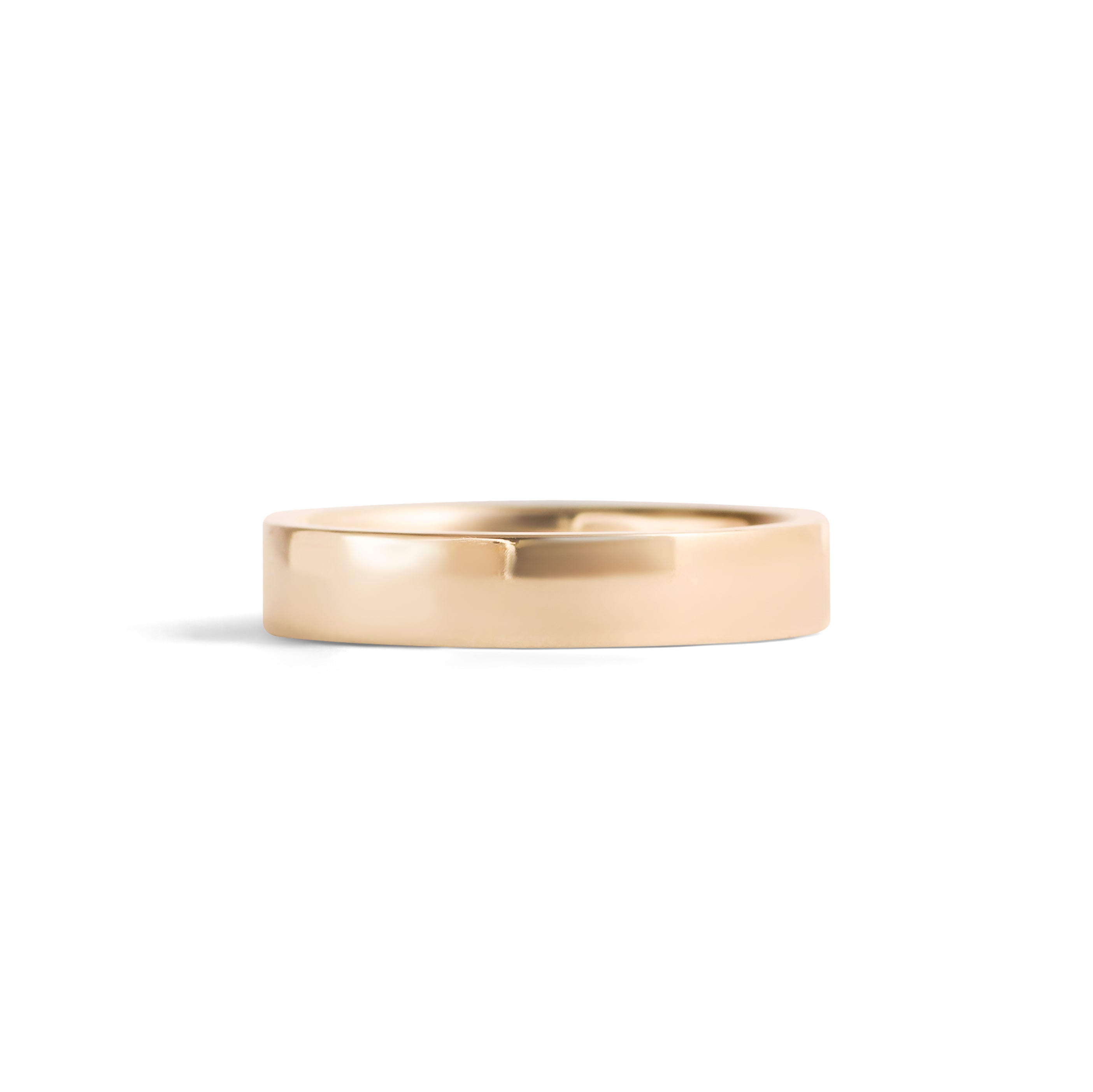 Front view of Flat Band 4mm in 14k Yellow Gold