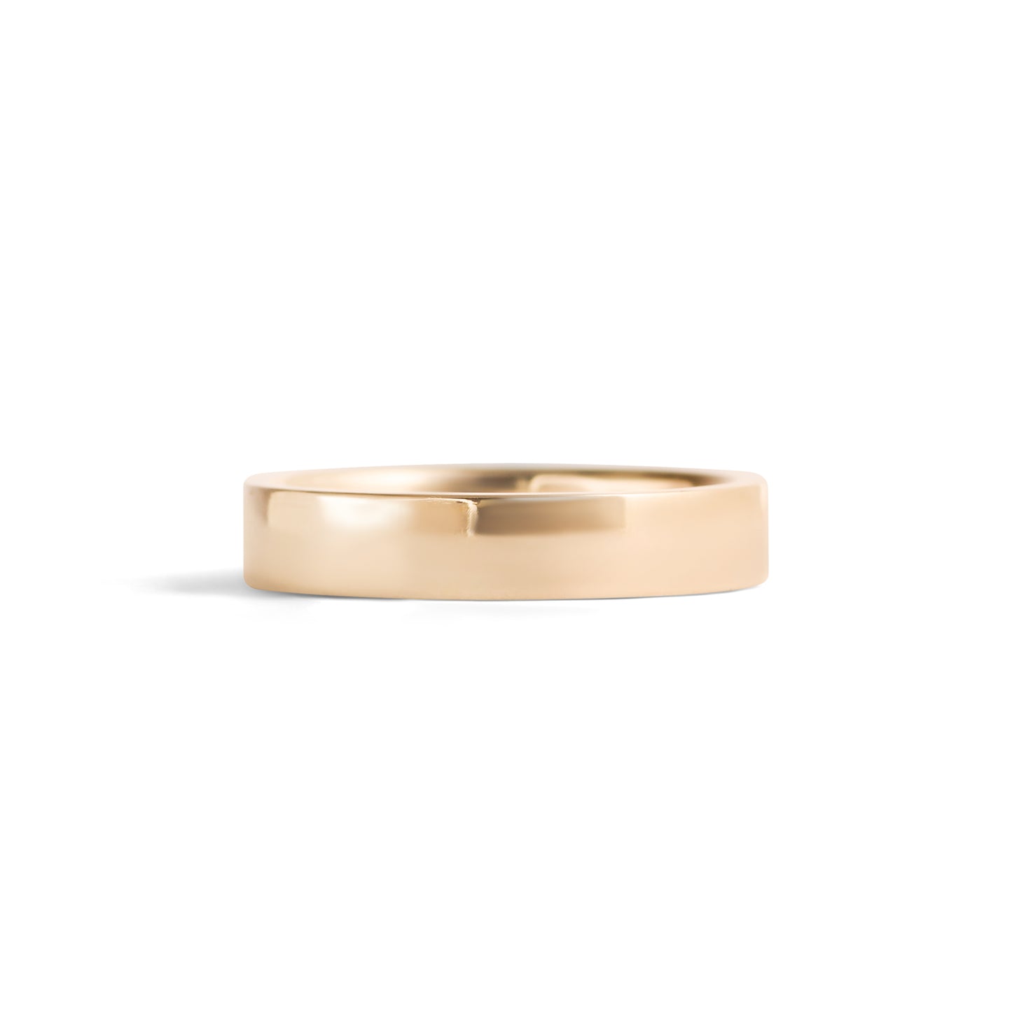 Front view of Flat Band / 4mm in 14k Yellow Gold