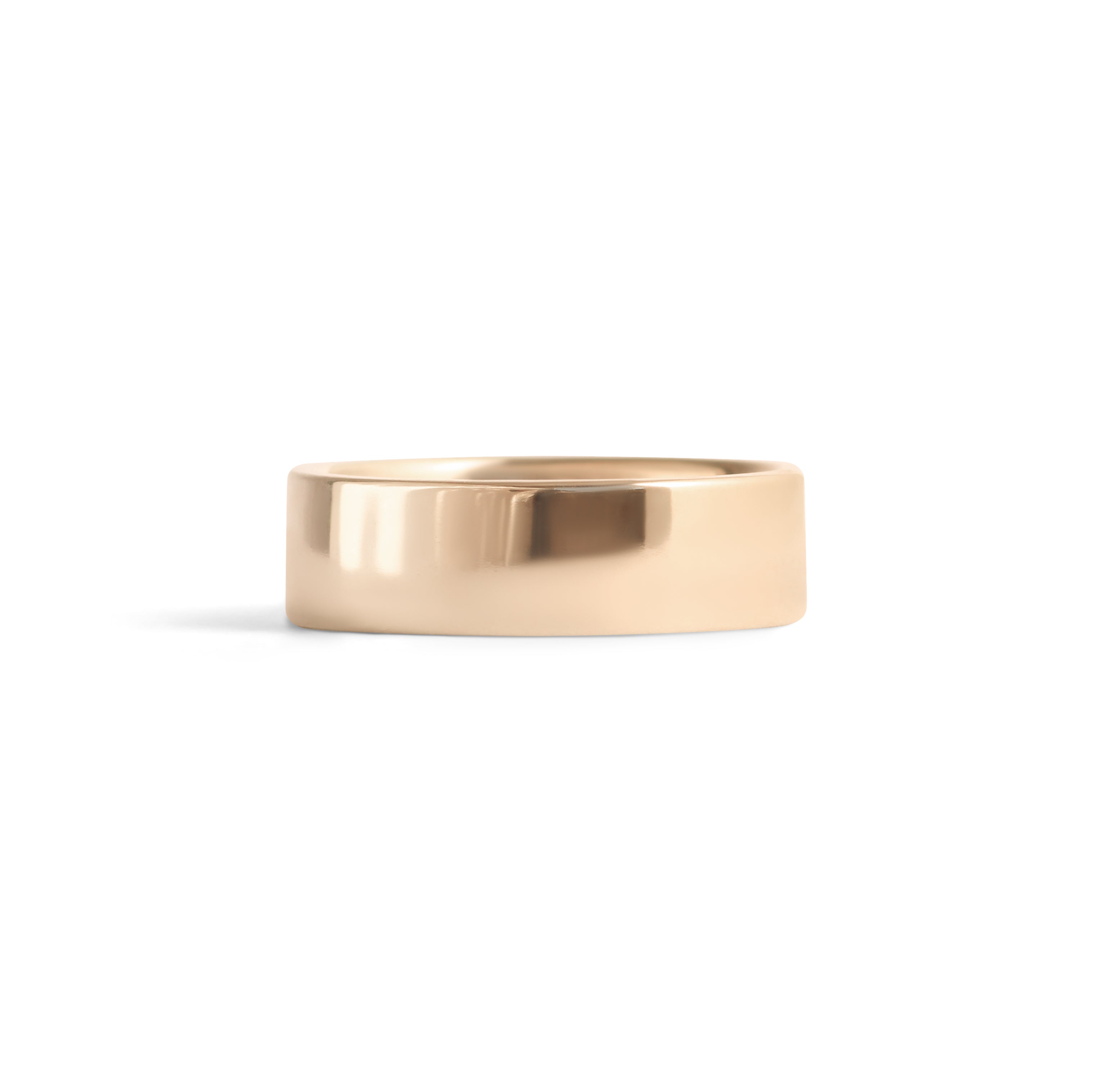 Front view of Flat Band 6mm in 14k Yellow Gold