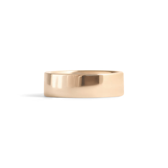Front view of Flat Band / 6mm in 14k Yellow Gold