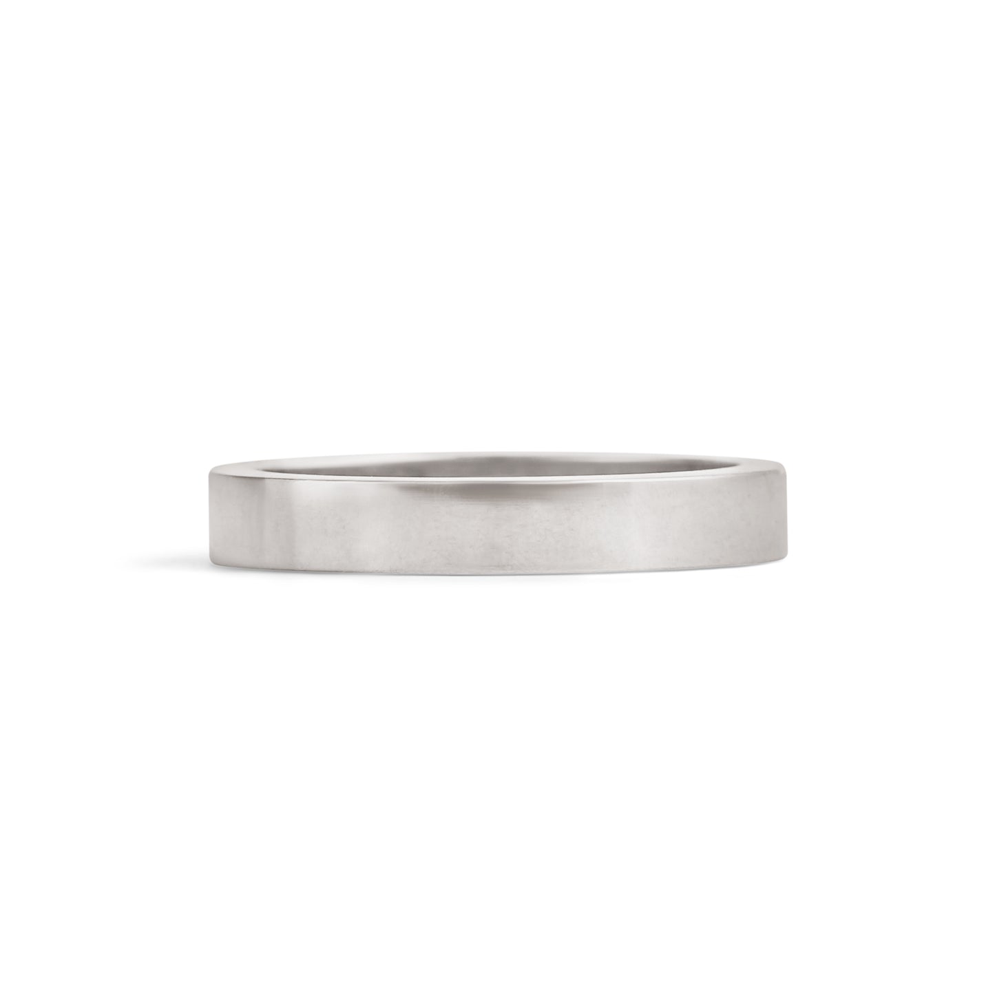 Front view of Flat Band / 3mm in 14k White Gold