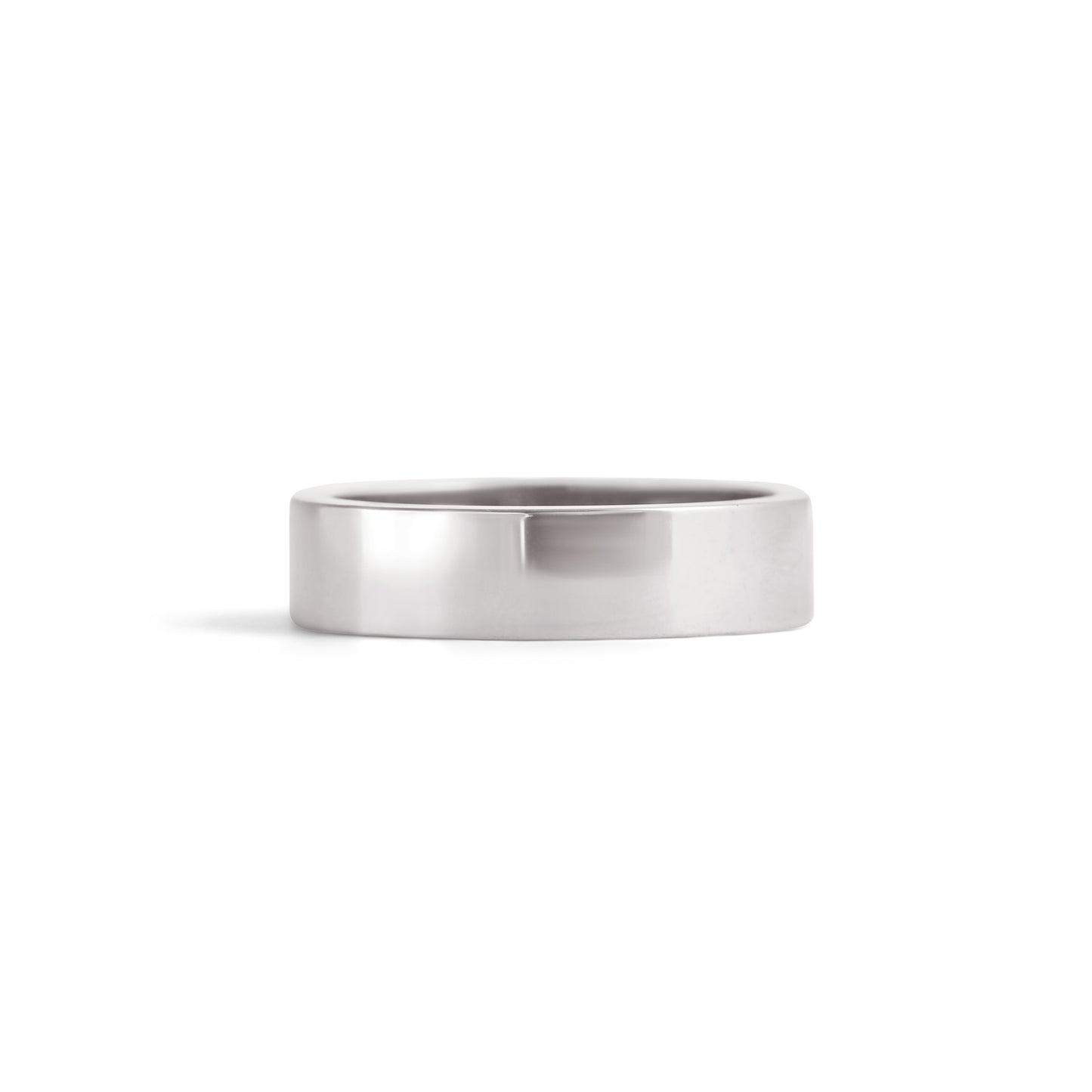 Front view of Flat Band / 5mm in 14k White Gold
