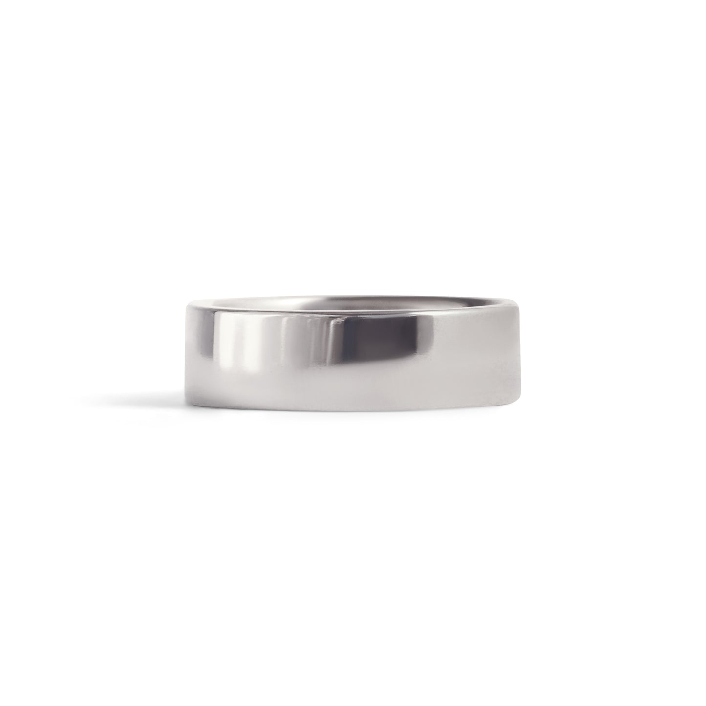 Front view of Flat Band / 6mm in 14k White Gold