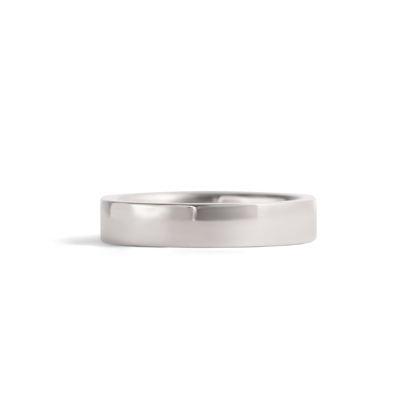 Front view of Flat Band / 4mm in 14k White Gold