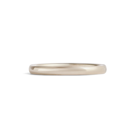 Dome Band / 2mm in White Gold