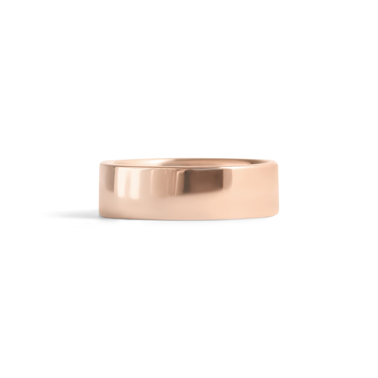 Front view of Flat Band / 6mm in 14k Rose Gold