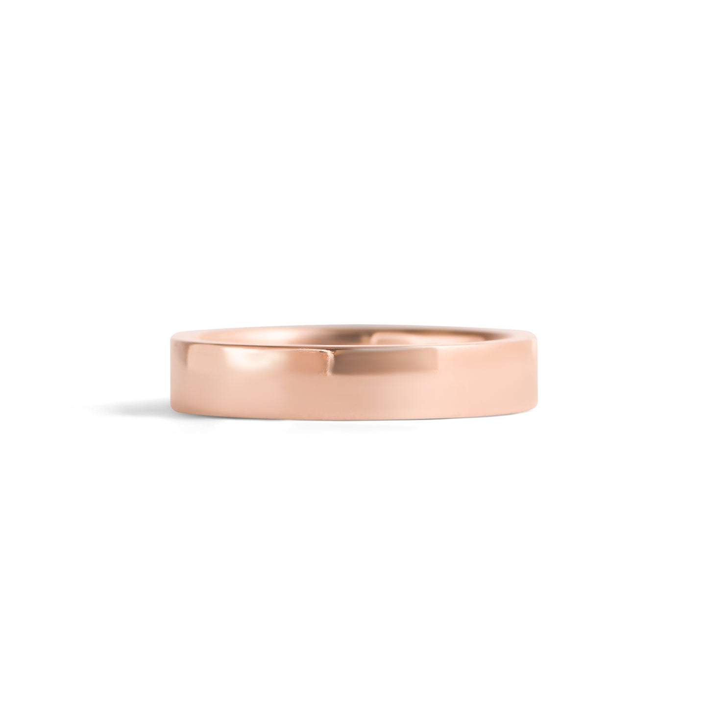Front view of Flat Band / 4mm in 18k Rose Gold