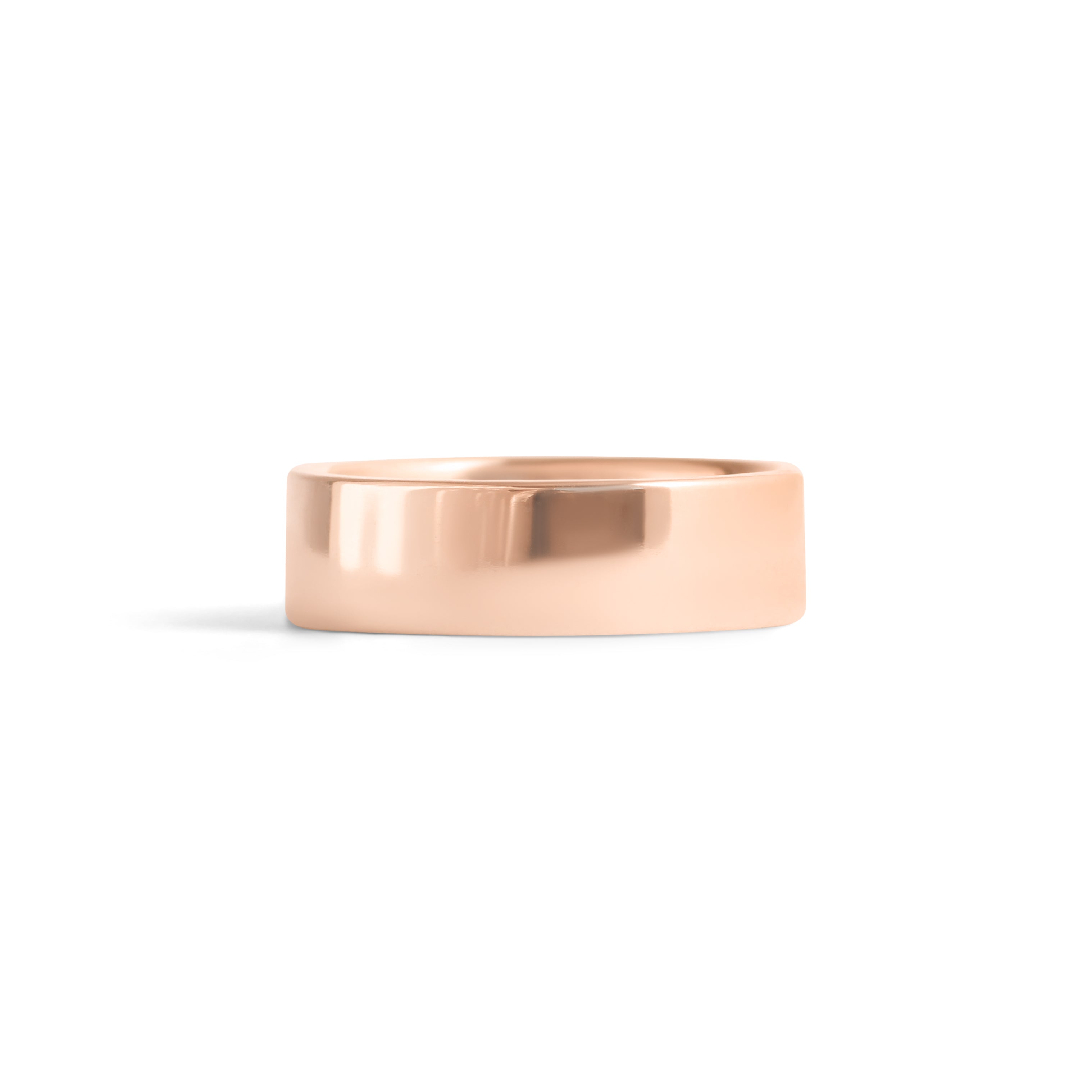 Front view of Flat Band 6mm in 18k Rose Gold