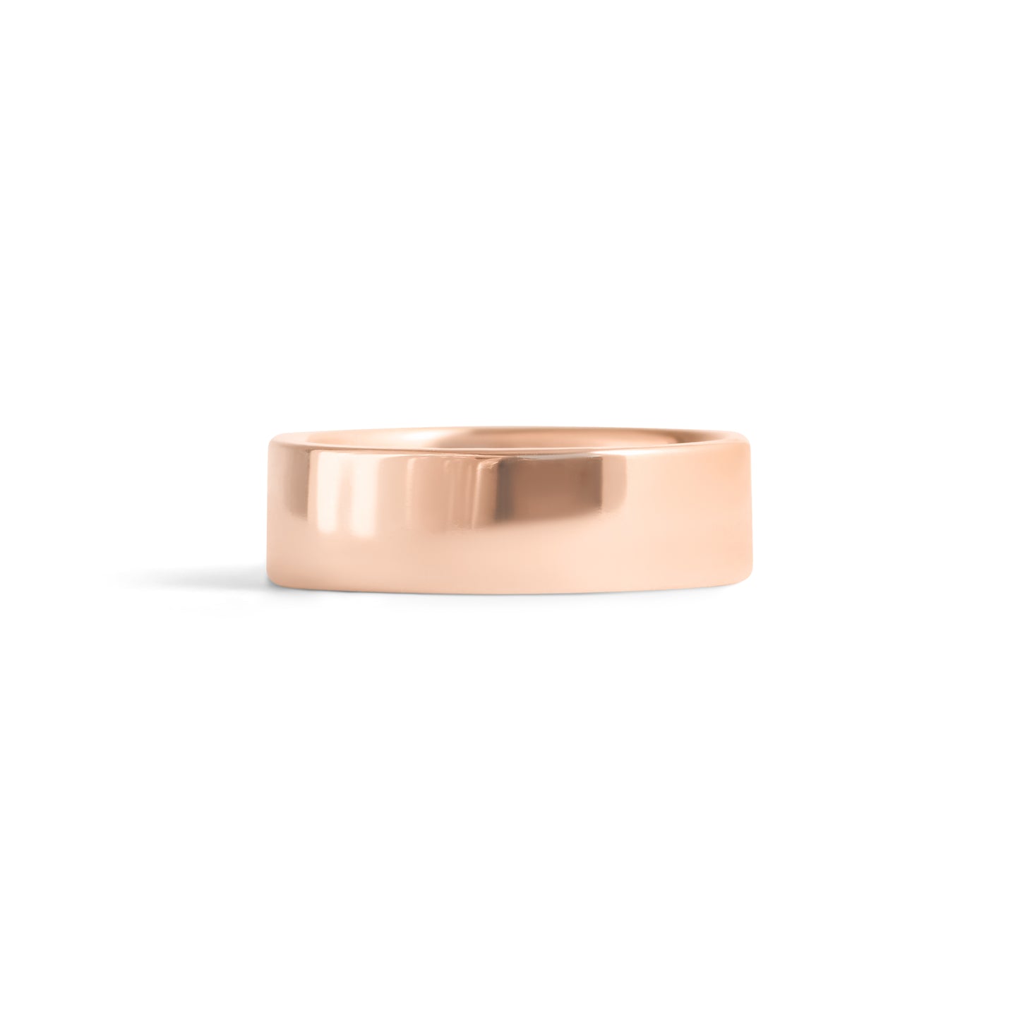Front view of Flat Band / 6mm in 18k Rose Gold
