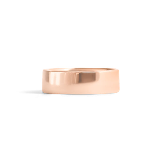 Front view of Flat Band / 6mm in 18k Rose Gold