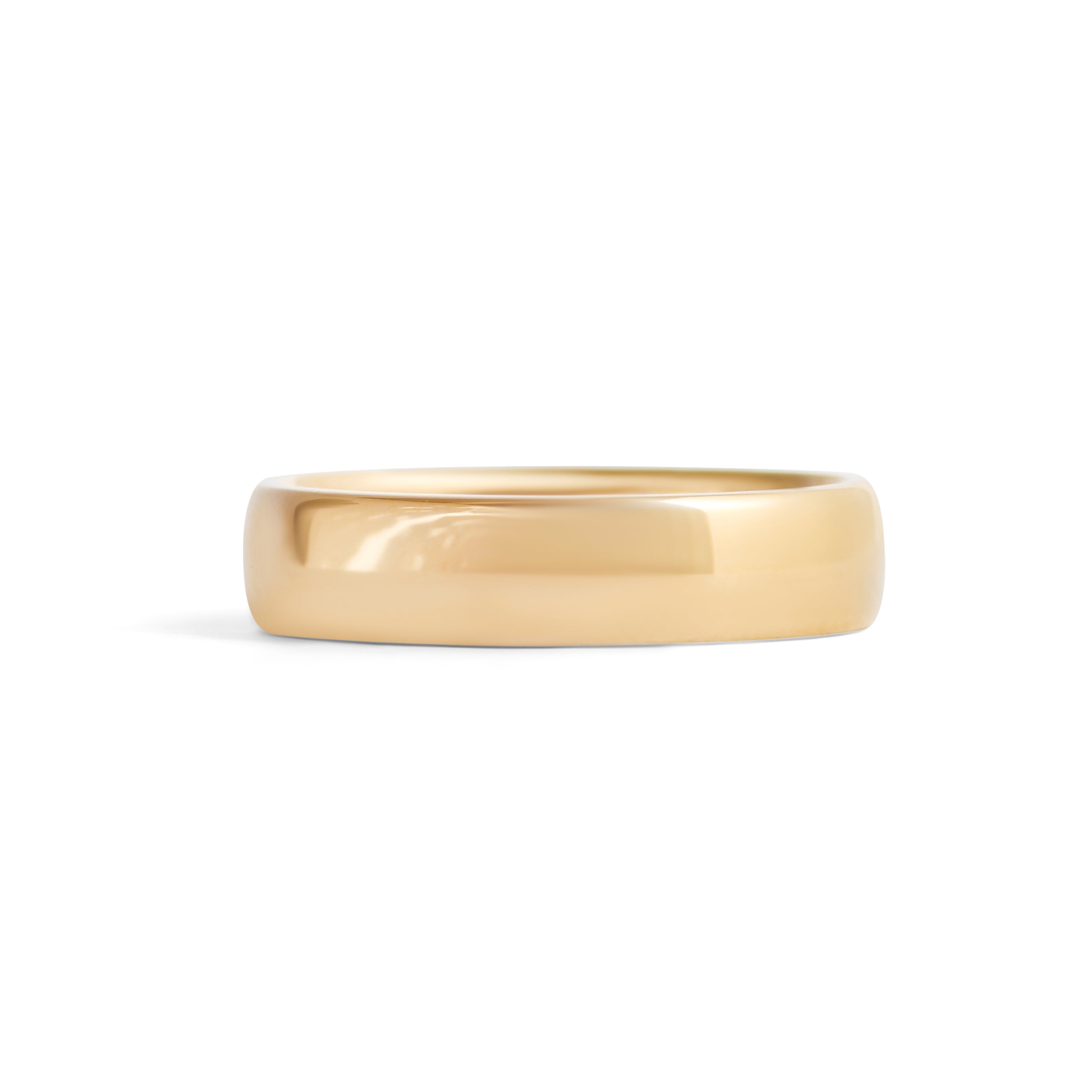 Front view of Dome Band 5mm in 18k Yellow Gold