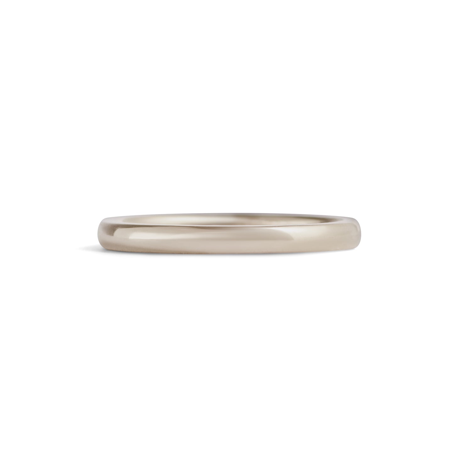Dome Band / 2mm in White Gold