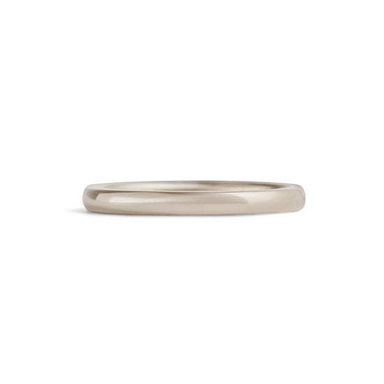 Dome Band / 2mm in White Gold
