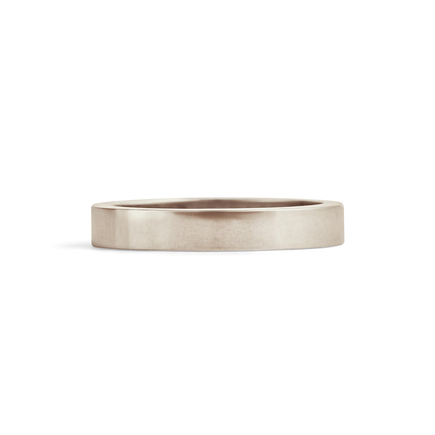 Front view of Flat Band / 3mm in 18k White Gold