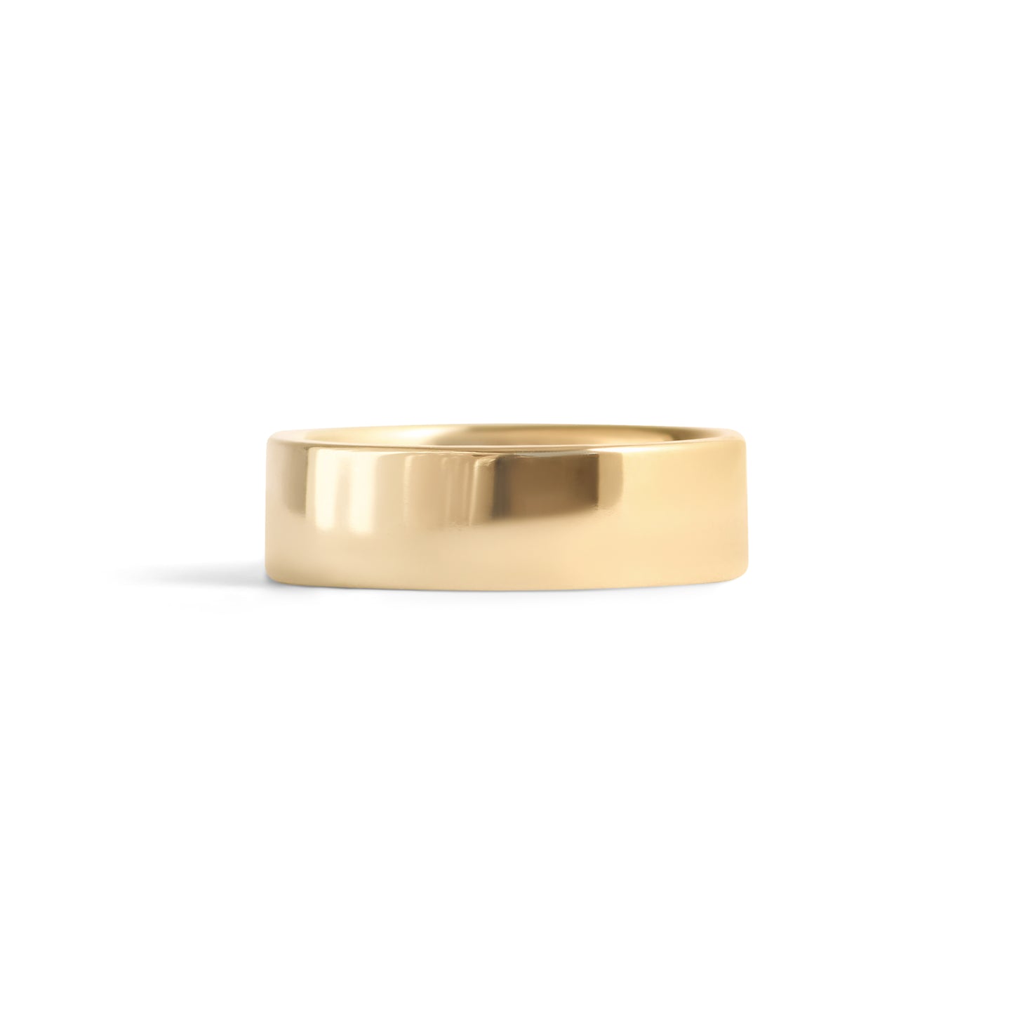 Front view of Flat Band / 6mm in 18k Yellow Gold