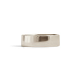 Front view of Flat Band 6mm in 18k White Gold