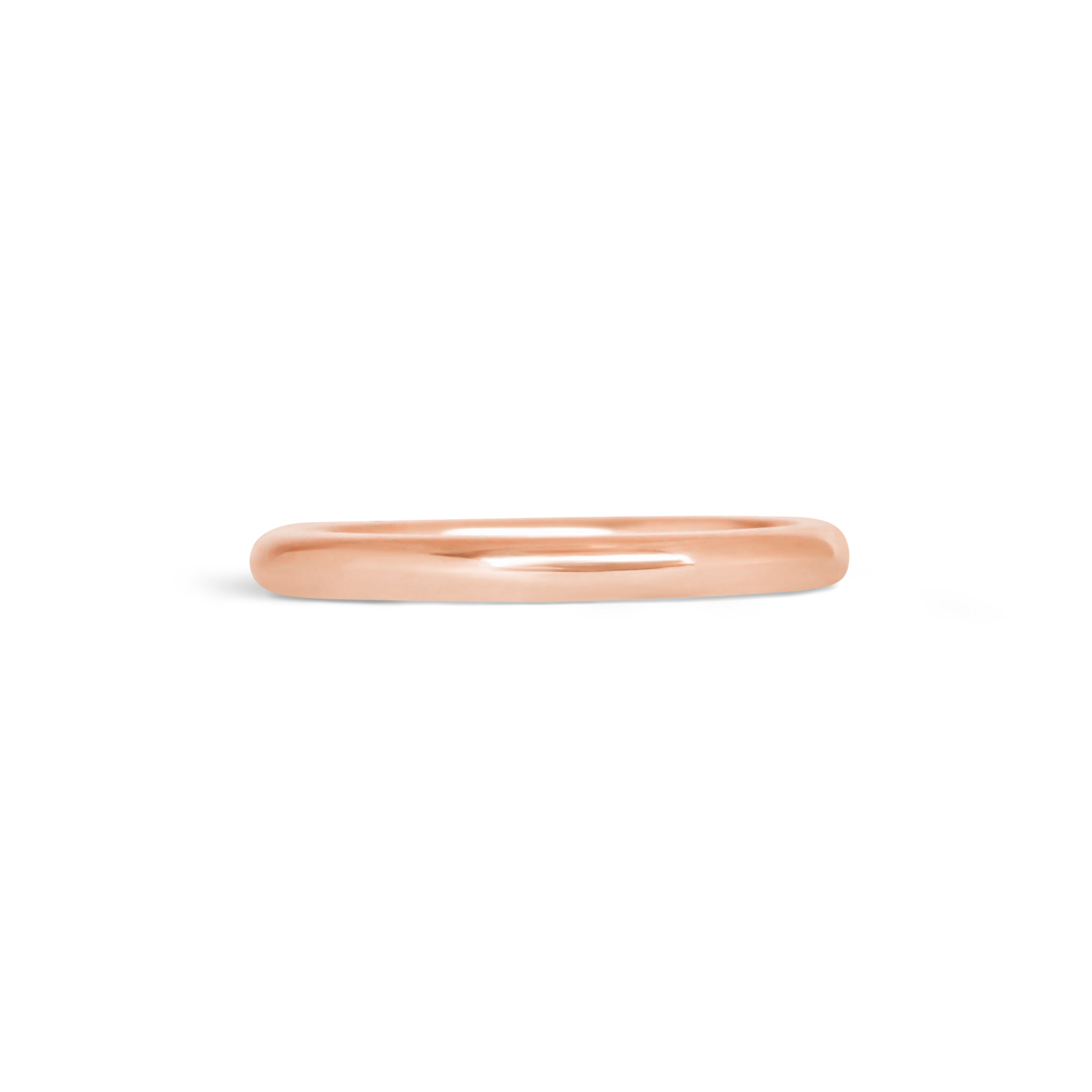 Front view of Thick Dome Band 2mm in 14k Rose Gold