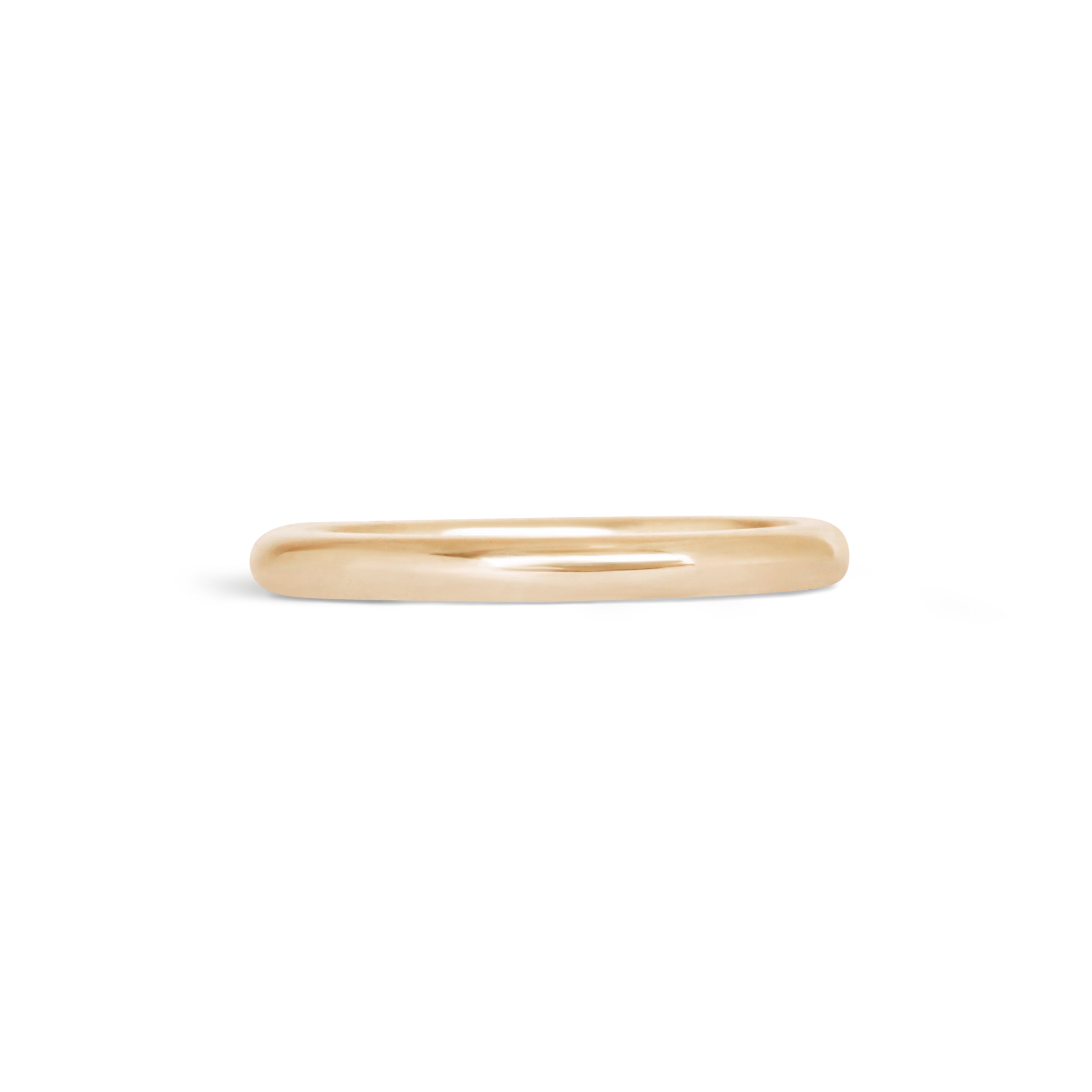 Front view of Thick Dome Band 2mm in 14k Yellow Gold
