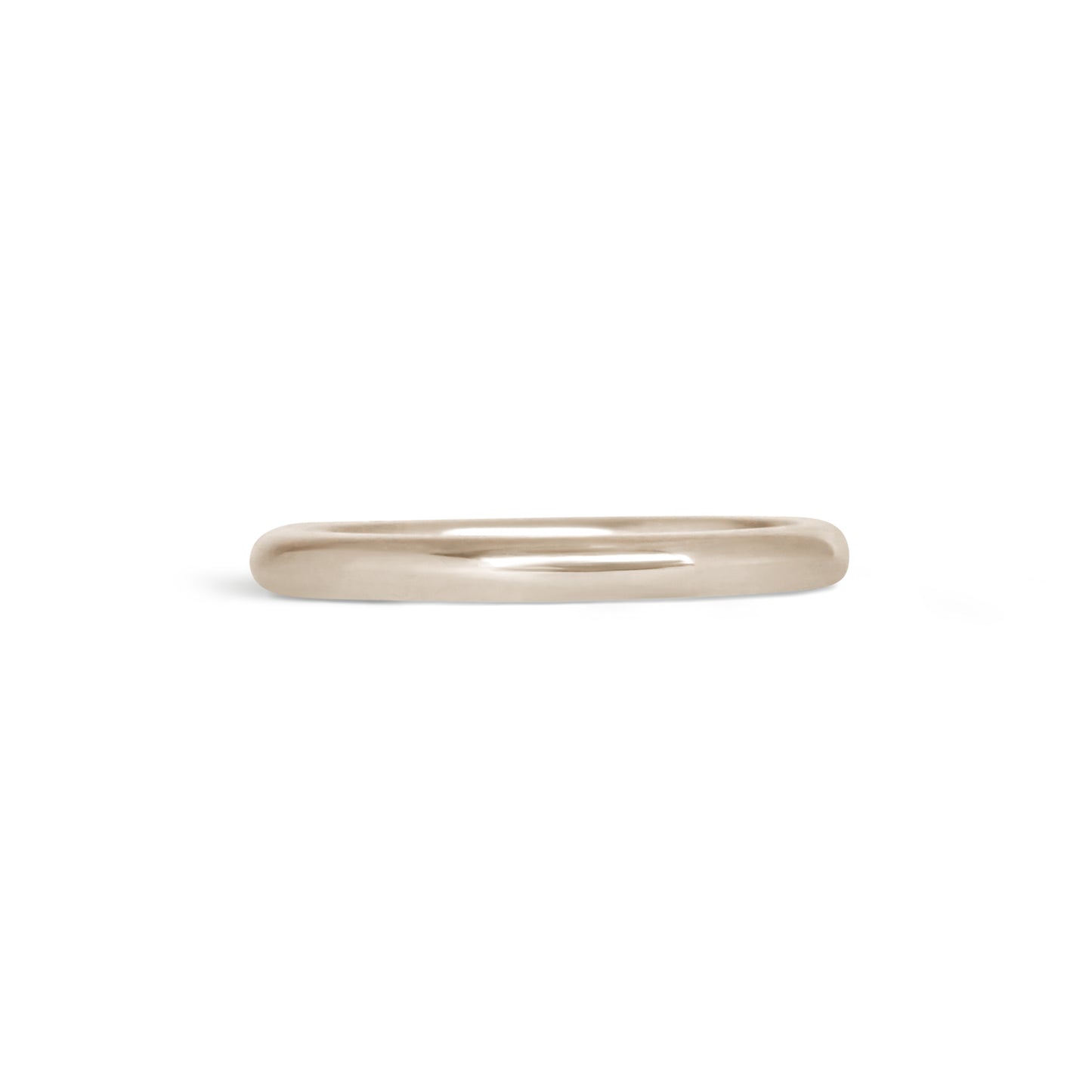 Front view of Thick Dome Band 2mm in 14k White Gold