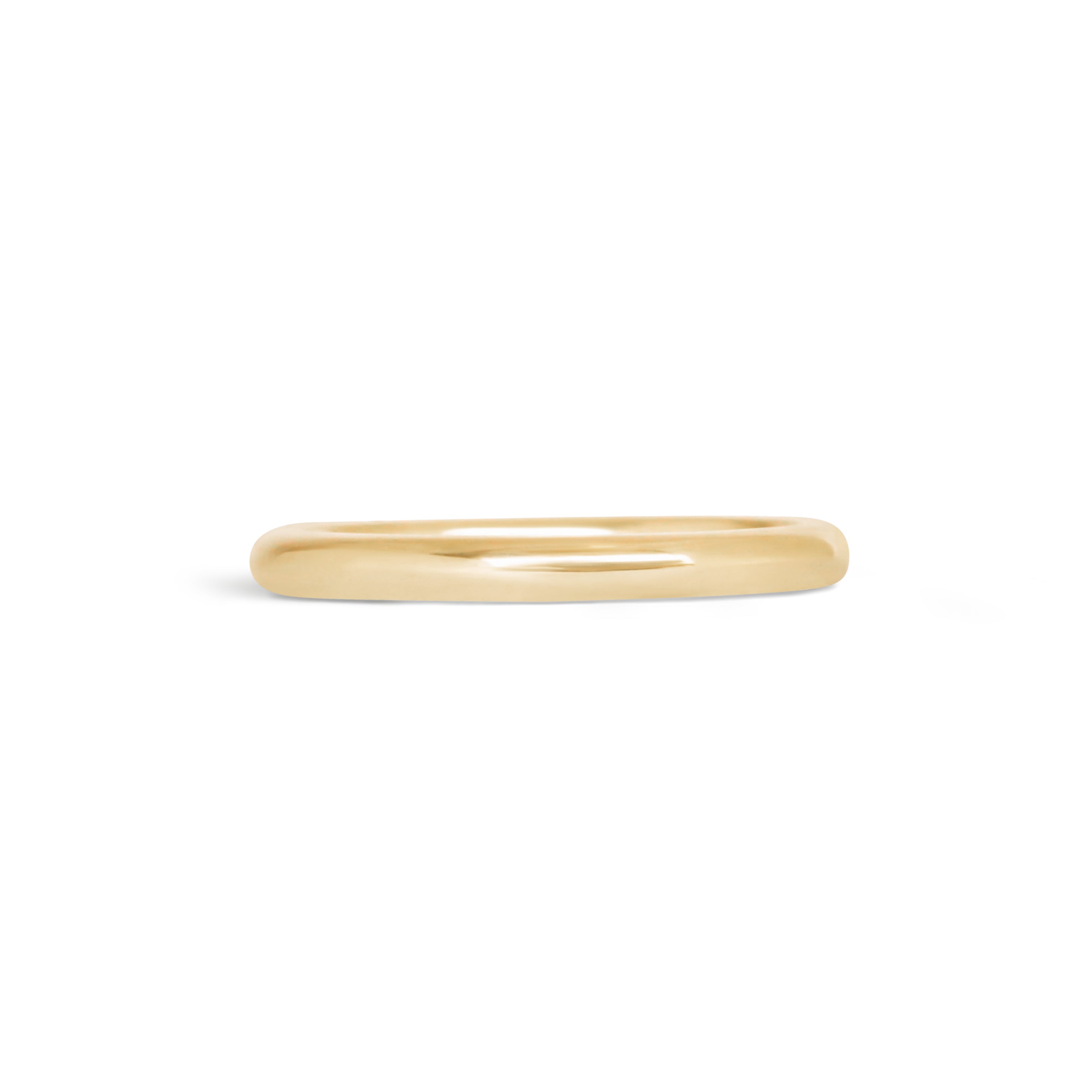 Front view of Thick Dome Band 2mm in 18k Yellow Gold