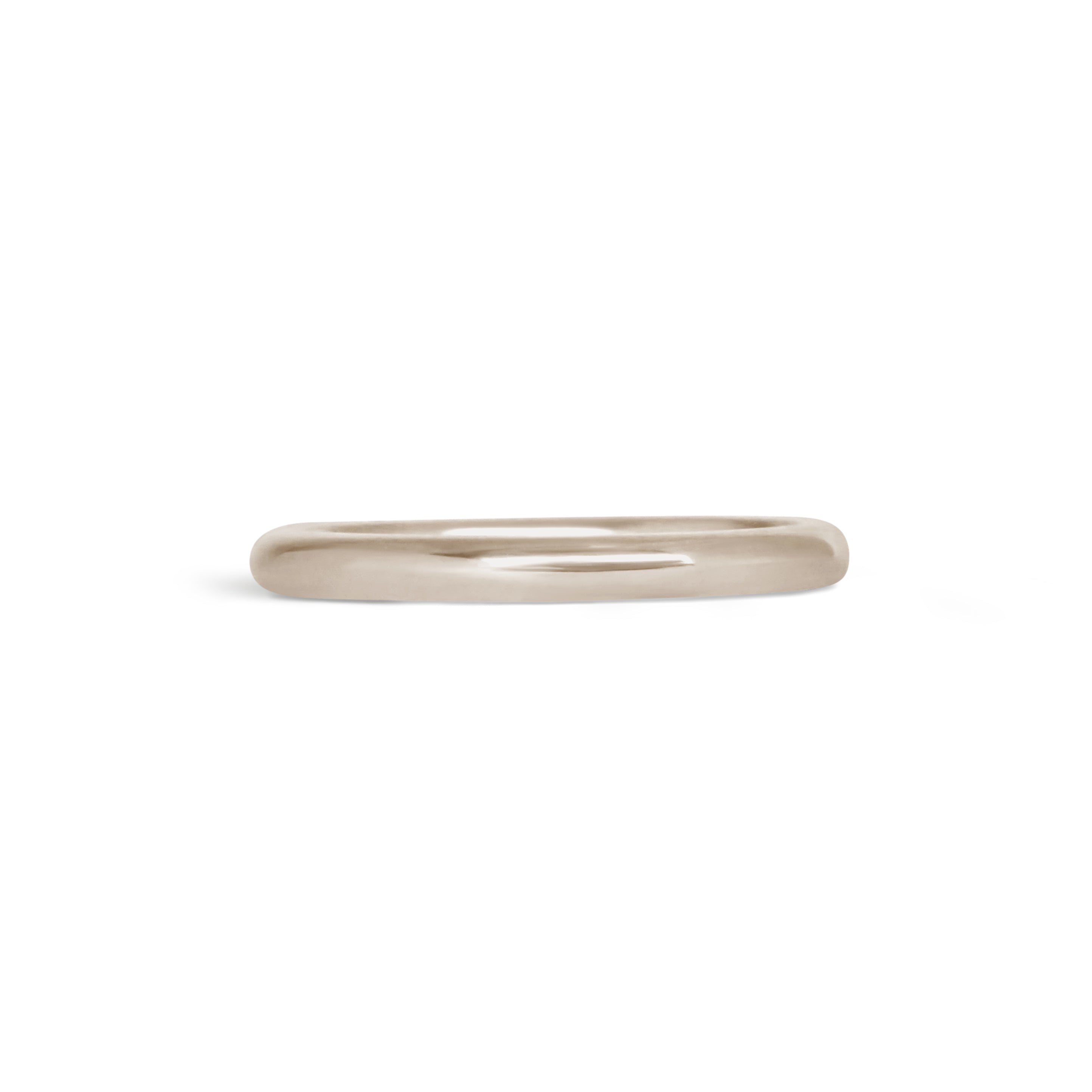 Front view of Thick Dome Band 2mm in 18k White Gold