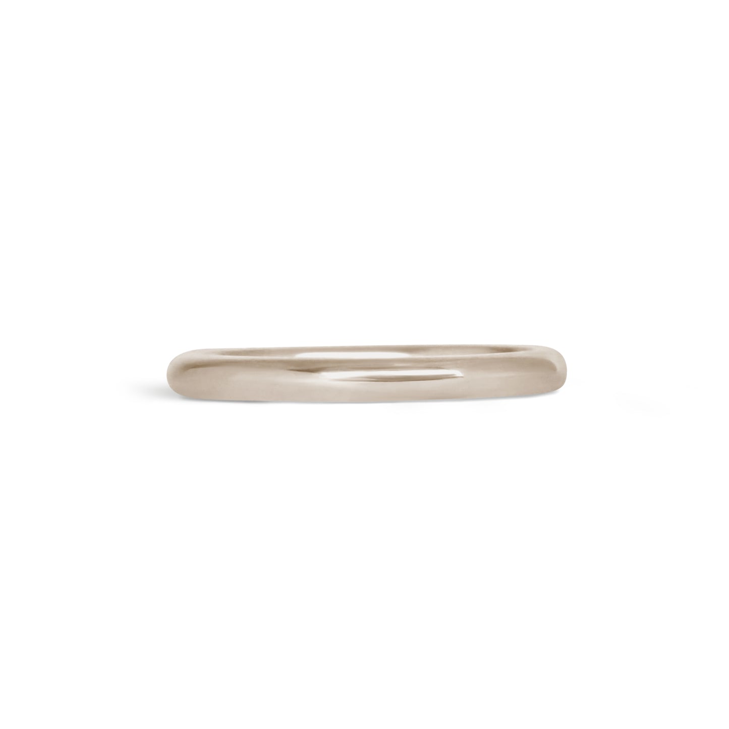 Front view of Thick Dome Band 2mm in 18k White Gold