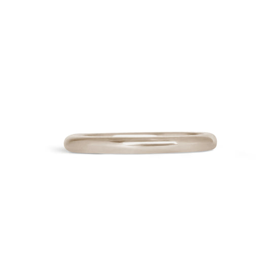 Front view of Thick Dome Band 2mm in 18k White Gold