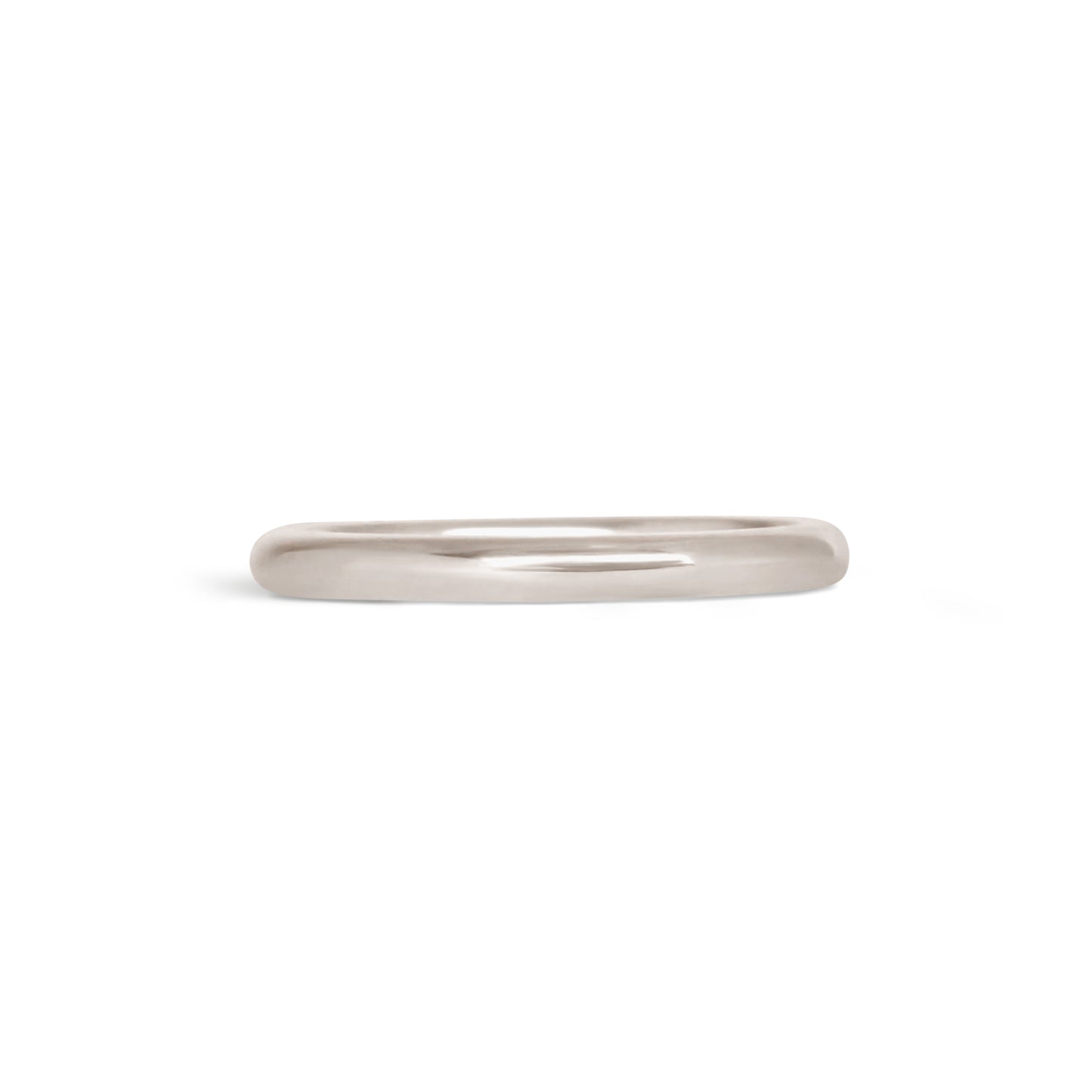 Front view of Thick Dome Band 2mm in Platinum