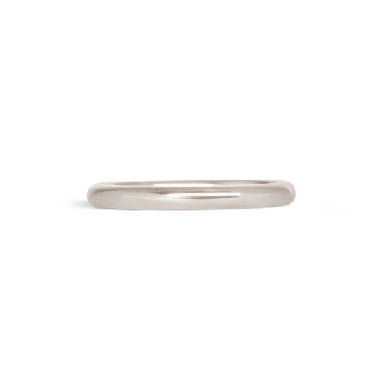 Front view of Thick Dome Band 2mm in Platinum