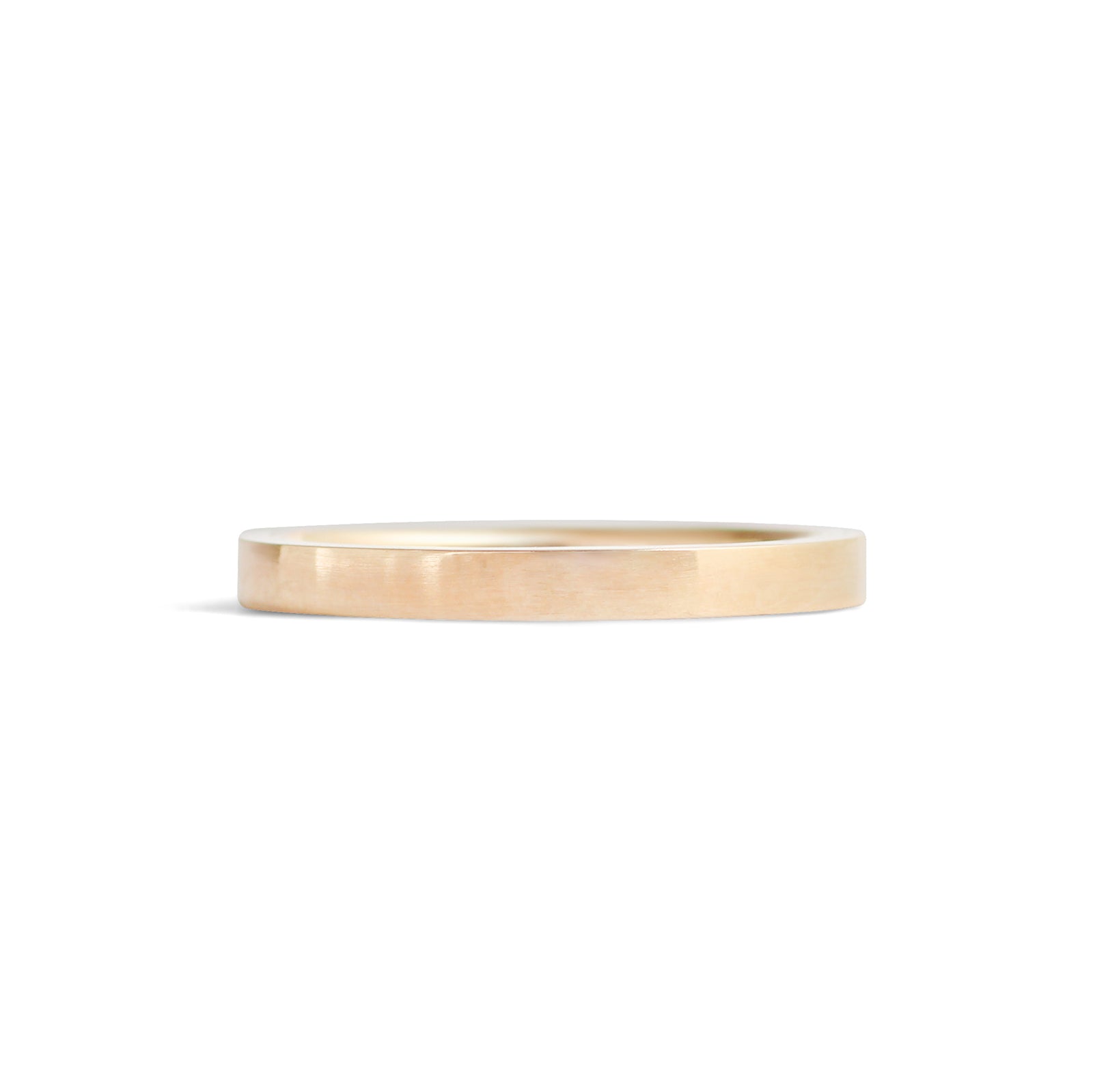Front view of Flat Band 2mm in 14k Yellow Gold