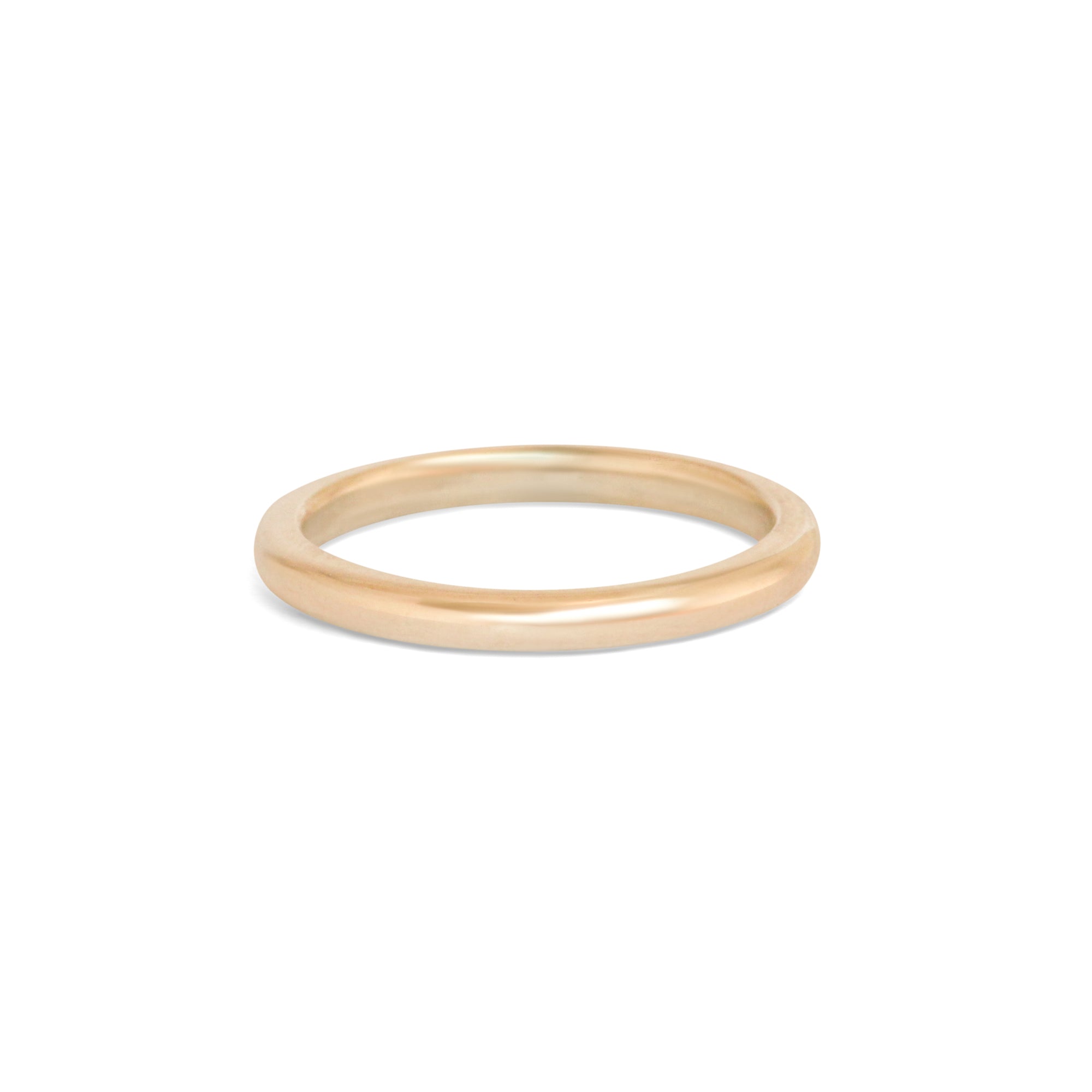 Side view of Thick Dome Band 2mm in 14k Yellow Gold
