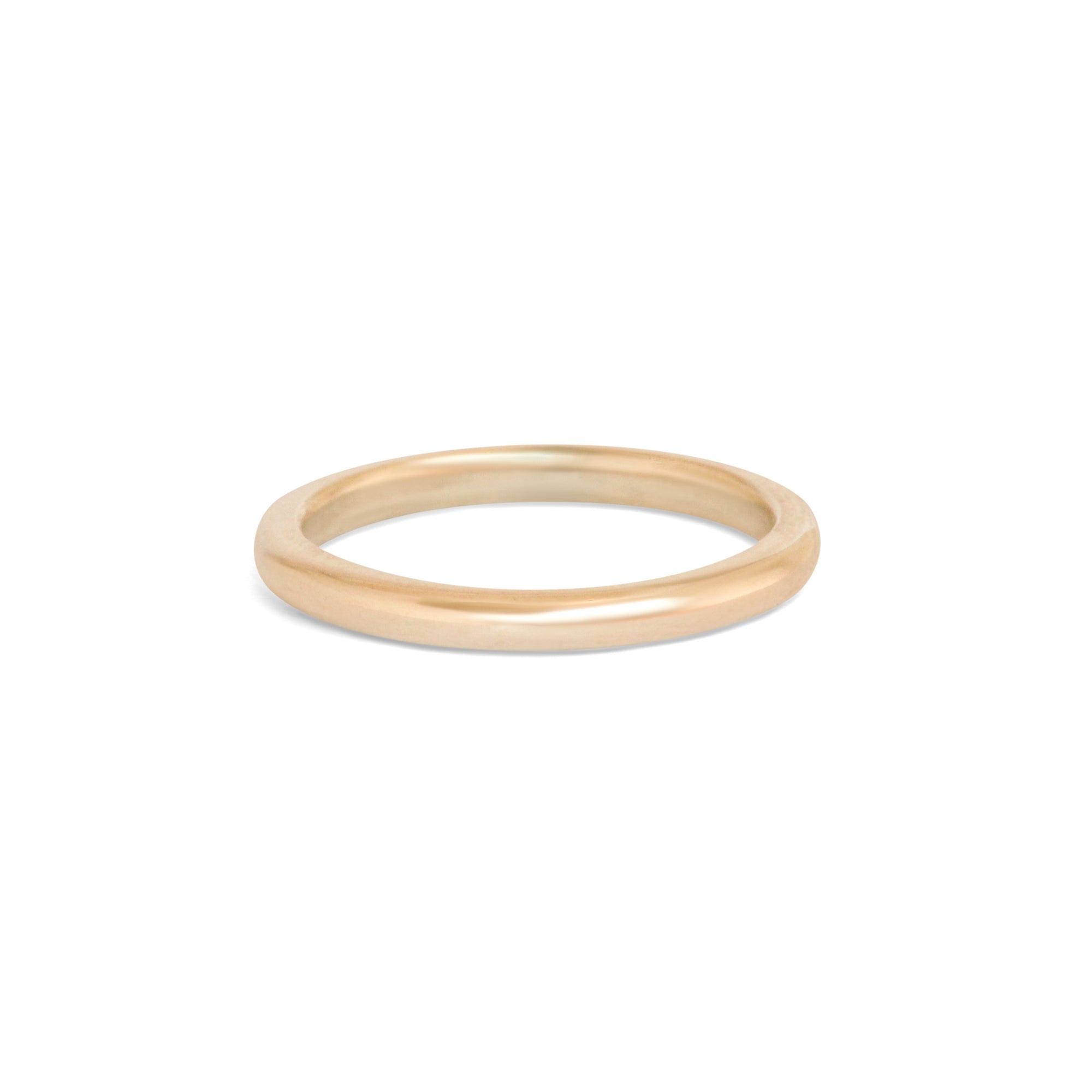Side view of Thick Dome Band 2mm in 14k Yellow Gold