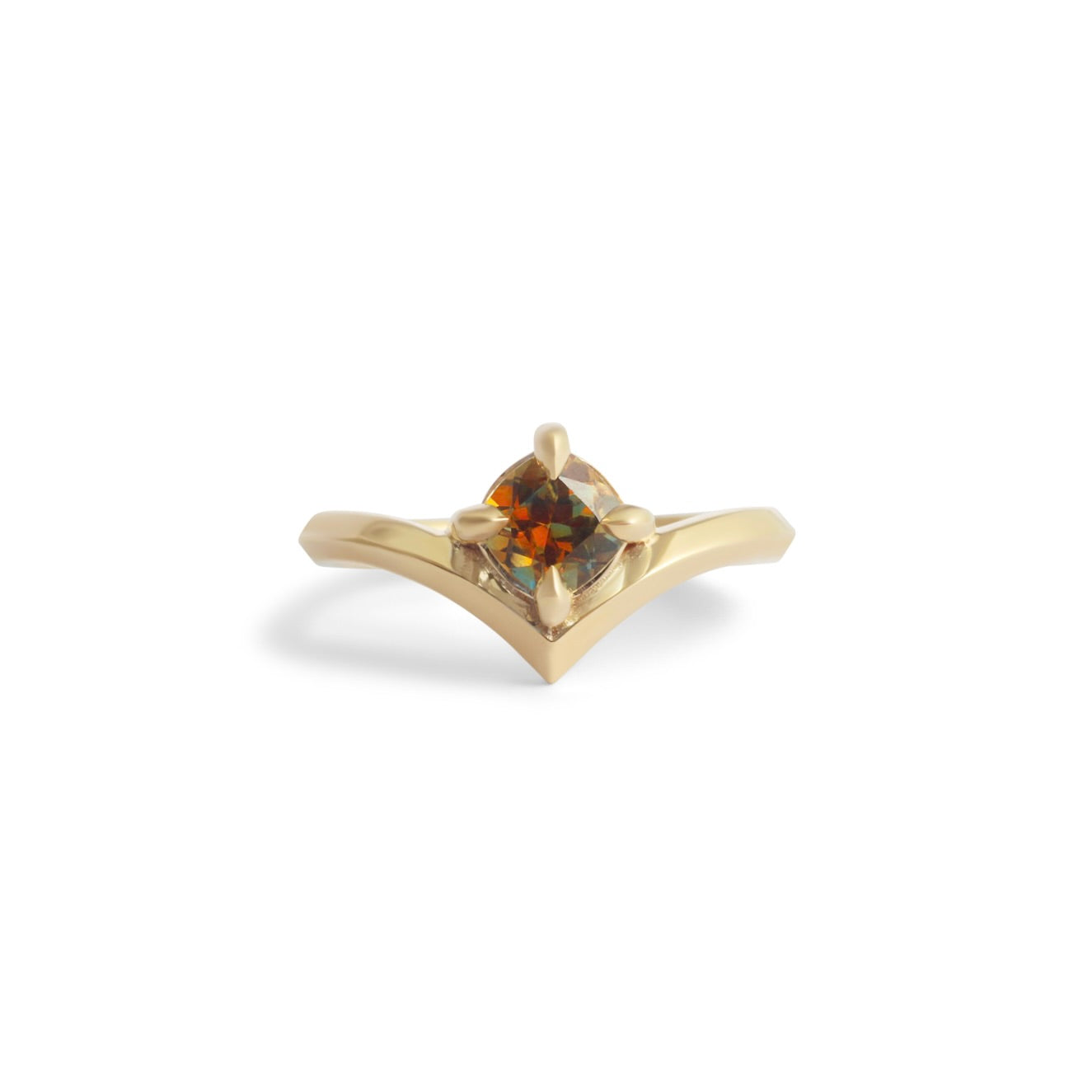 Peak Ring / Cushion Cut Bicolor Sapphire