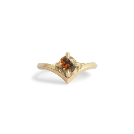 Peak Ring / Cushion Cut Bicolor Sapphire