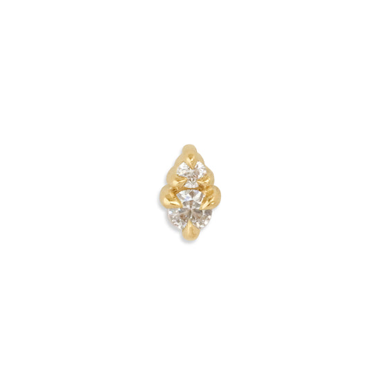 Front view of Points Earring / Lab Diamond